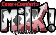 Agromatic: Cows + Comfort = Milk! logo.