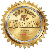 Agromatic 120+ Years gold seal.