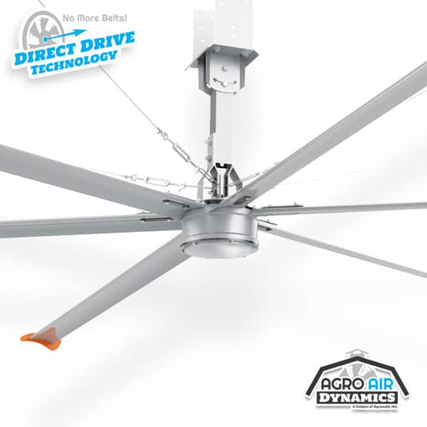 Industrial HVLS ceiling fans for sale.