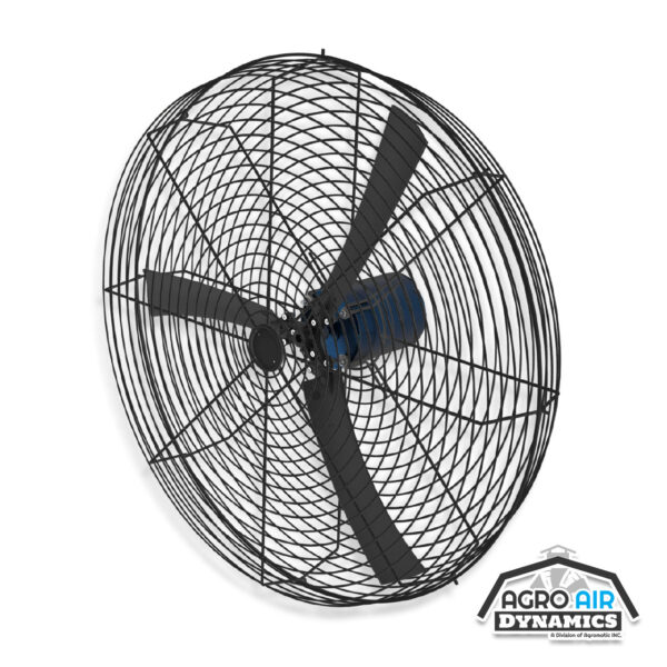 Recirculating barn basket fans for sale. Black colored fan.