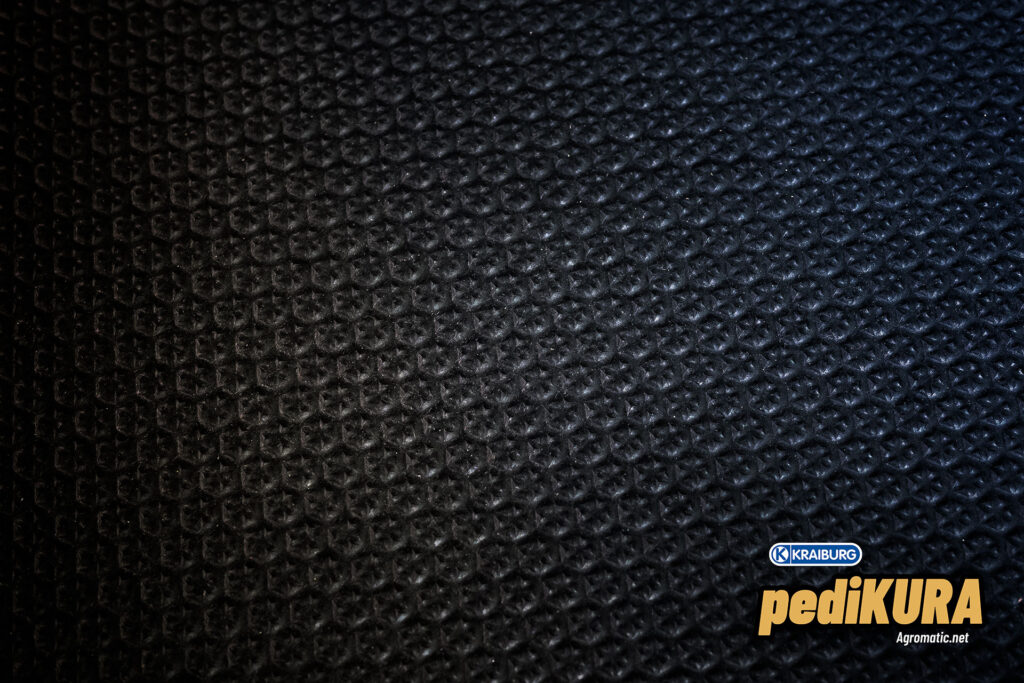 KRAIBURG pediKURA slip-resistant rubber flooring corundum surface.